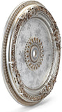 24.4 inch Decorative Ceiling Medallion for light fixtures, Silver and Gold Finish