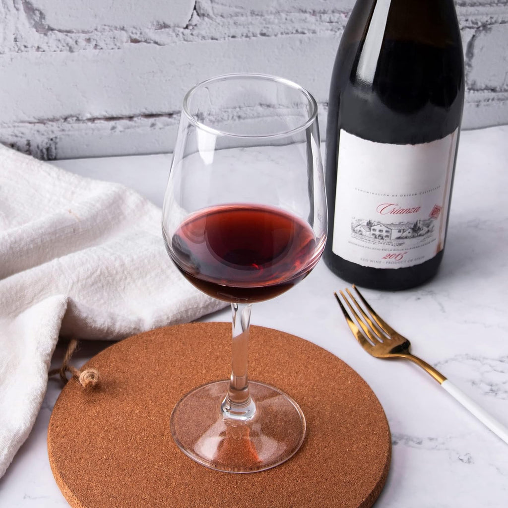 Fully Tempered Wine Glasses, Shock Resistant Wine Glass Set for Red or White Wine, Dishwasher Safe Stem Glasses for