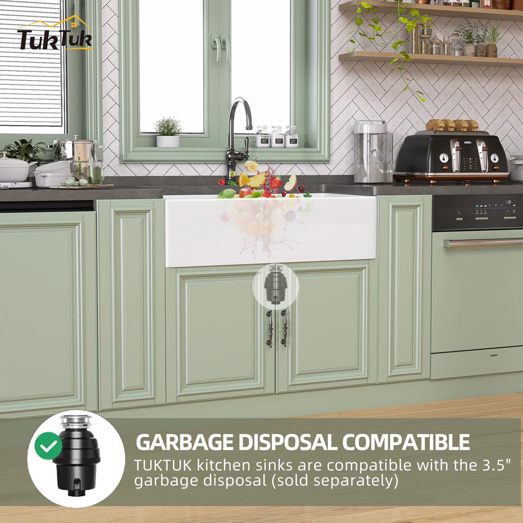 White Farmhouse Sink 36 x 20 Fireclay Apron Front Farm Sink Undermount Single Bowl Deep Big Capacity Extra Wider