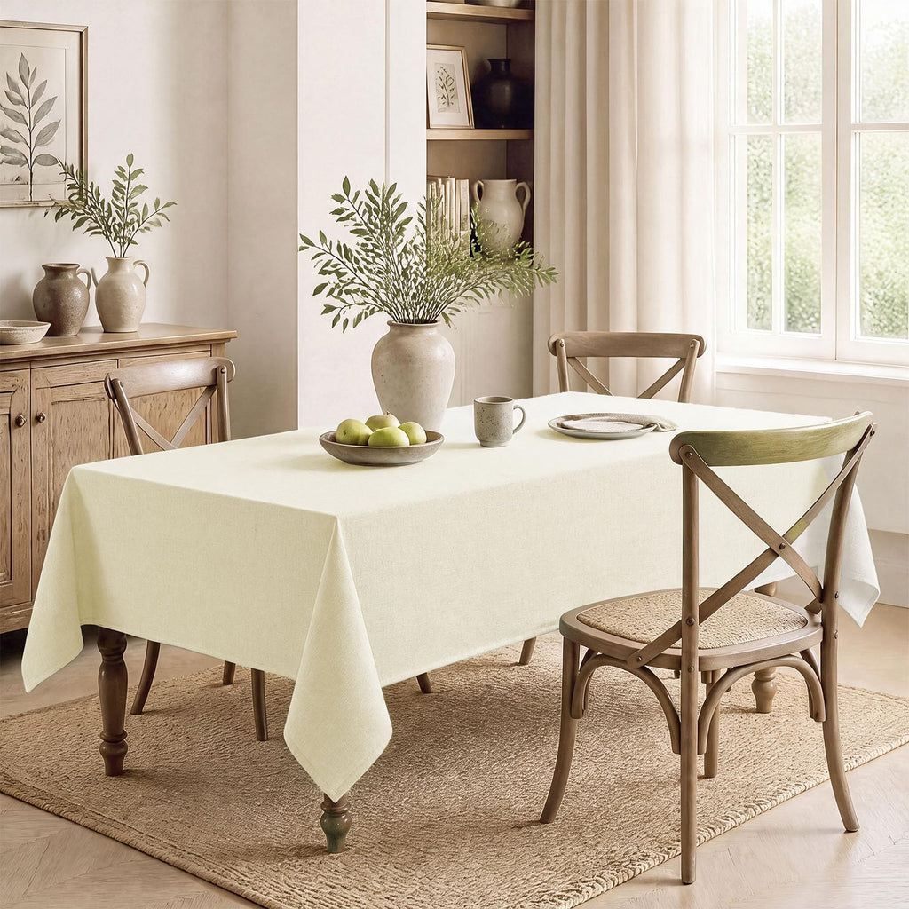 Rectangle Tablecloth 60x104 inch Linen Textured Waterproof Table Cloth Stain and Wrinkle Resistant Washable