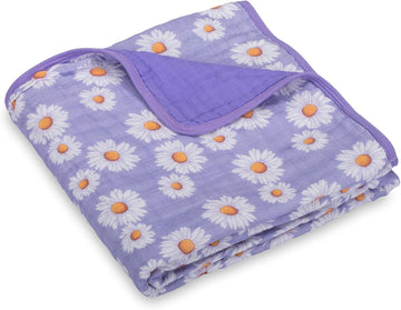 Muslin Baby Blanket, 100% Organic Cotton, Soft Baby Girl Blanket