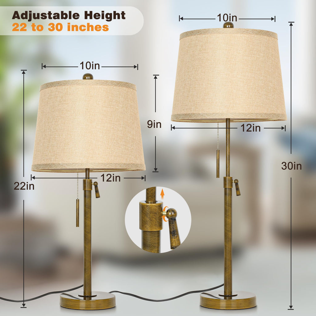 Antique Bronze Table Lamps Set of 2