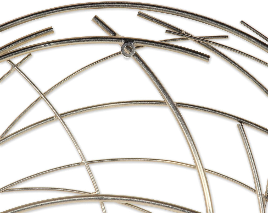 Denine Abstract Round Metal Wall Art - Handcrafted Modern 25" Gold Sculpture