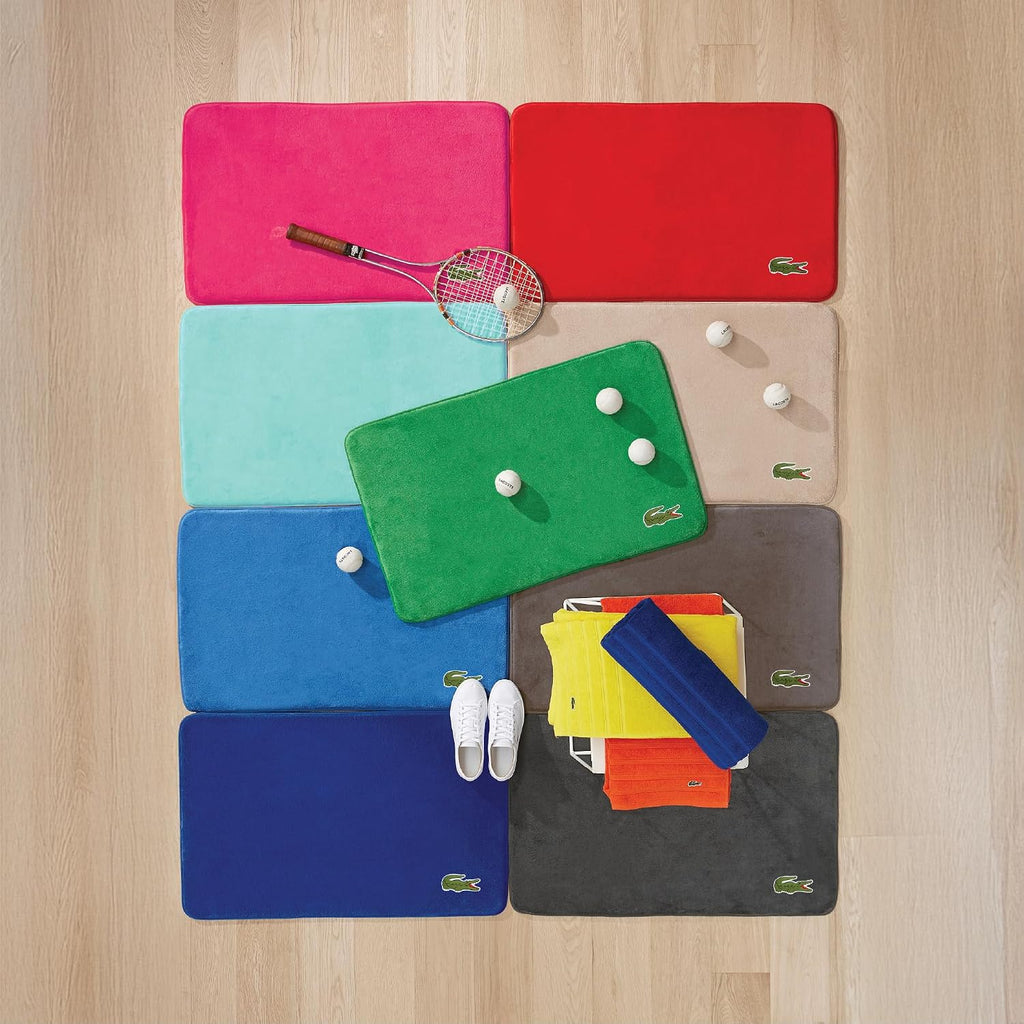 Memory Foam Bath Rug - Ultra Soft Fleece Bathroom Mat with Embroidered Crocodile Logo, Super Absorbent, Non-Slip
