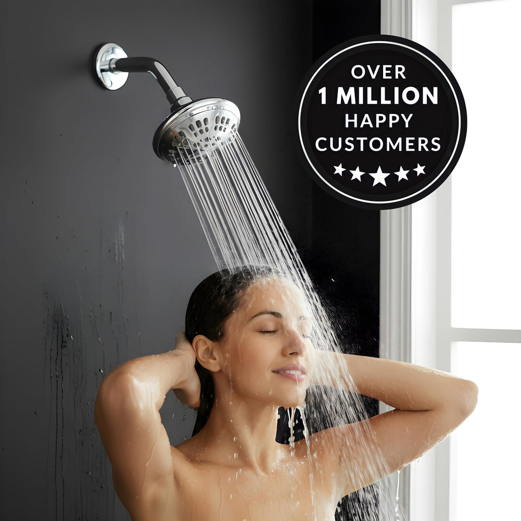 6 Function Luxury Shower Head - 1.8 GPM - Polished Chrome