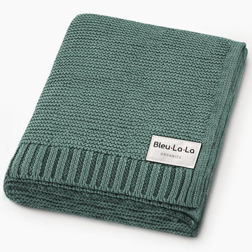 100% Organic Cotton Heritage Knit Textured Baby Quilt Blanket - Signature Heritage Knit, Soft Breathable Newborn Baby