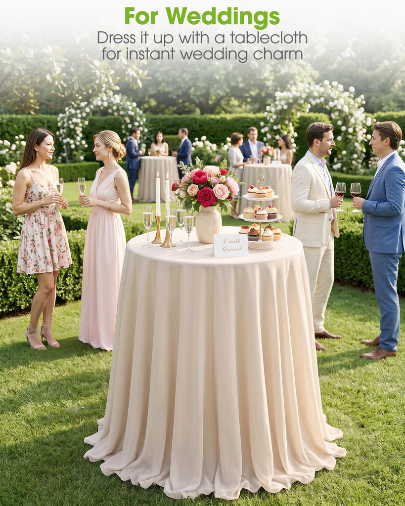 Round Cocktail Table - High Top Bar Table 32" x 43.3", 2PCS