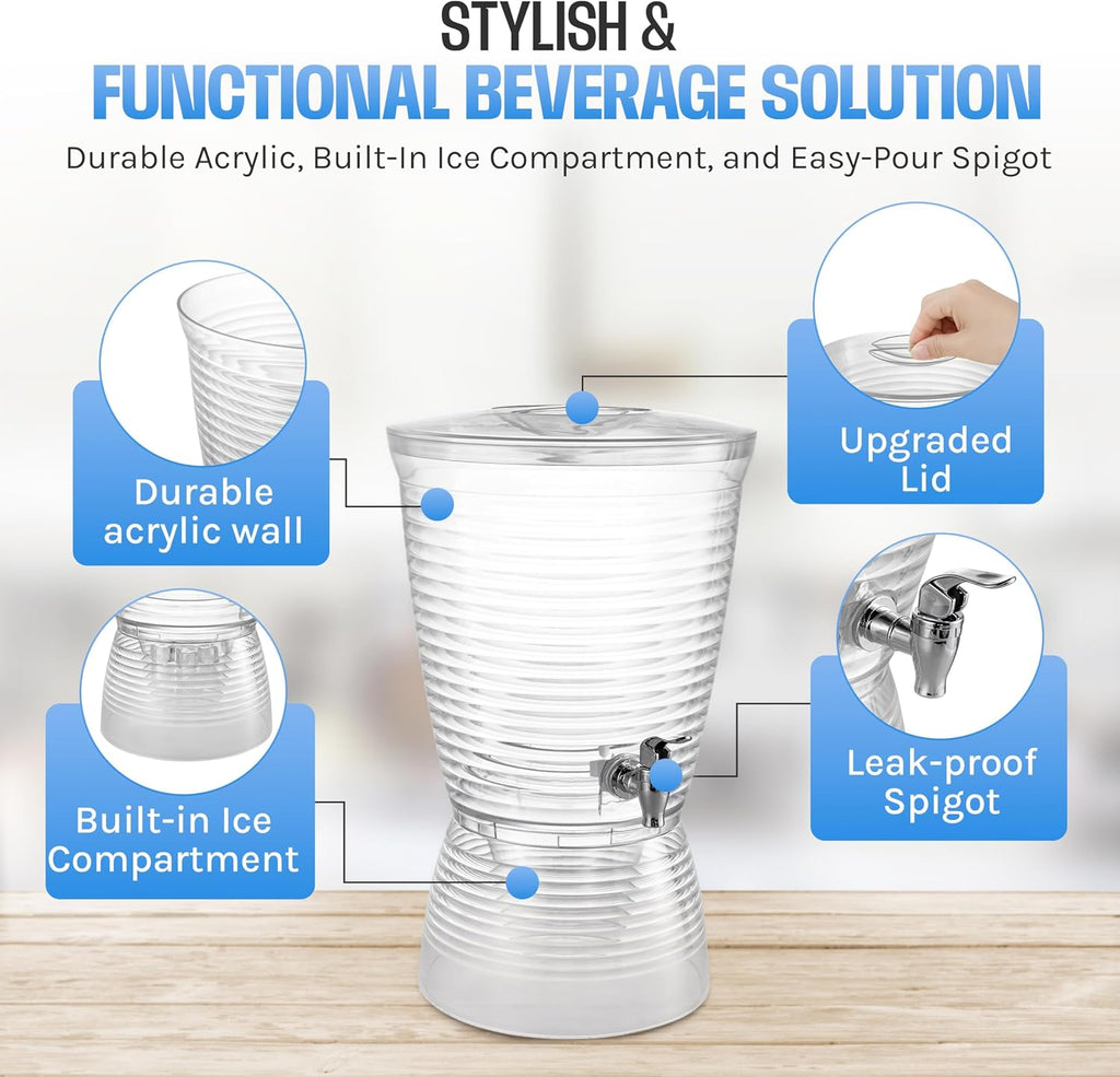 Drink Dispenser for Parties (2.5 Gallon) for Countertop (3 Pack) - Set of 3