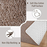 4x6 Modern Memory Foam Area Rug, Low Pile Non-Slip Carpet for Bedroom Kids Room Brown White