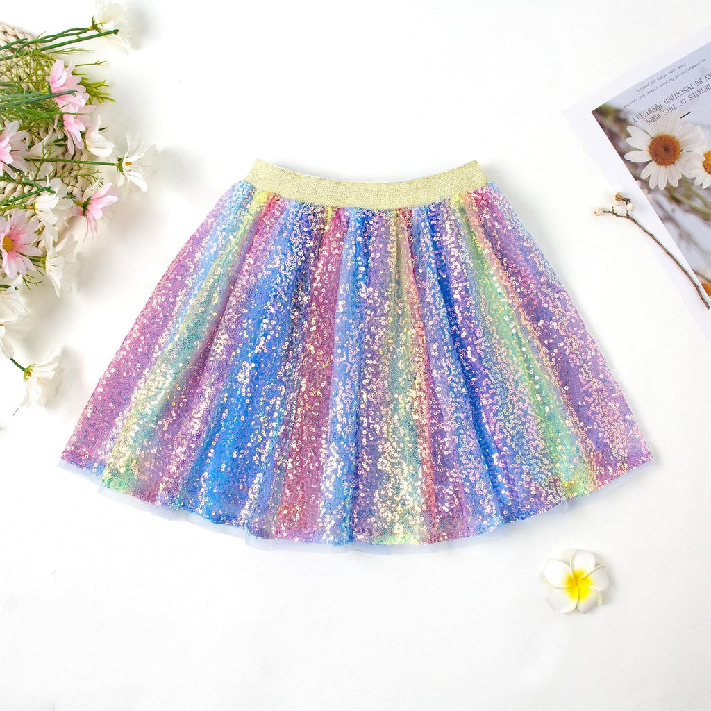 Girl Sequin Tutu Skirt Kids Holiday Short Skirt