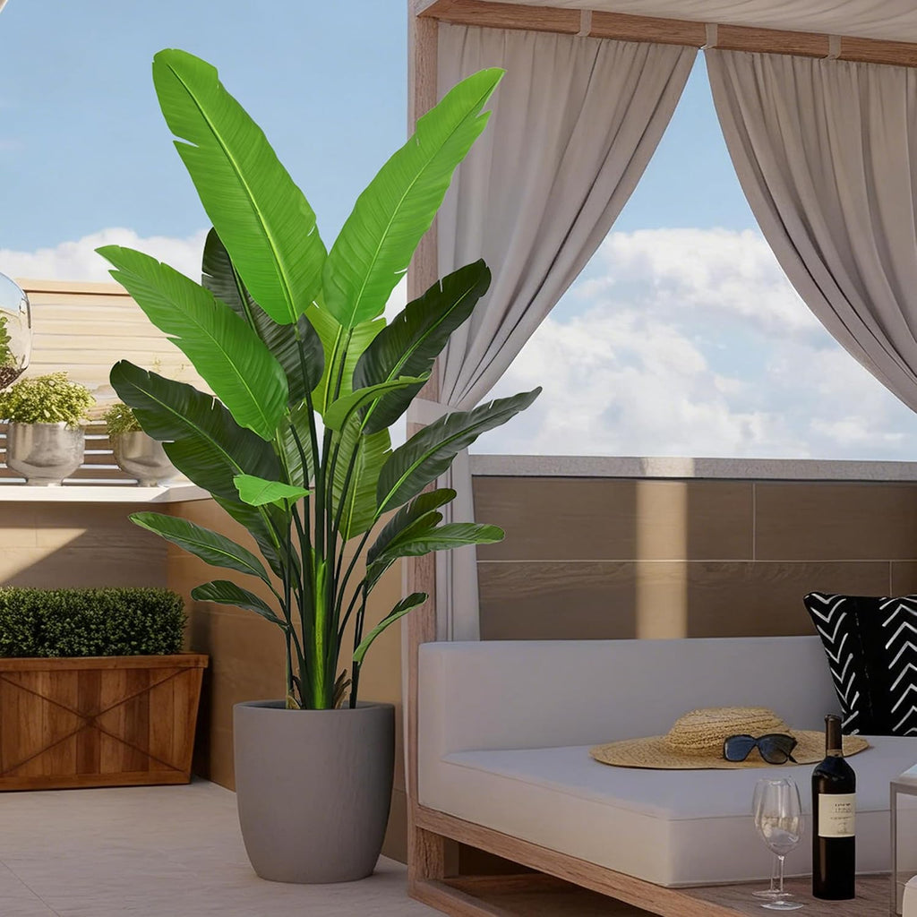 Bird of Paradise Tree 6FT - Tall Faux Plants Indoor with Realistic Trunks & Lifelike Leaves Living Room Office Indoor