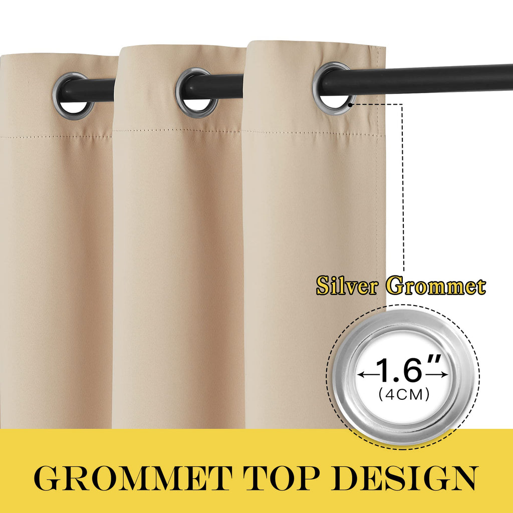 Extra Wide Patio Door Curtain - Energy Smart & Noise Reducing Grommet Thermal Insulated Wide Width Drapes, Sliding