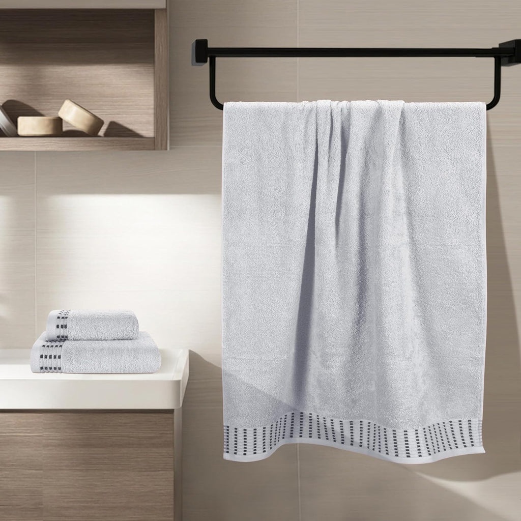 Ultra Soft 3 Pack Cotton Towel Set, Contains a Bath Towels 28x55 inch, a Hand Towels 16x24 inch & a Wash Cloths 12x12