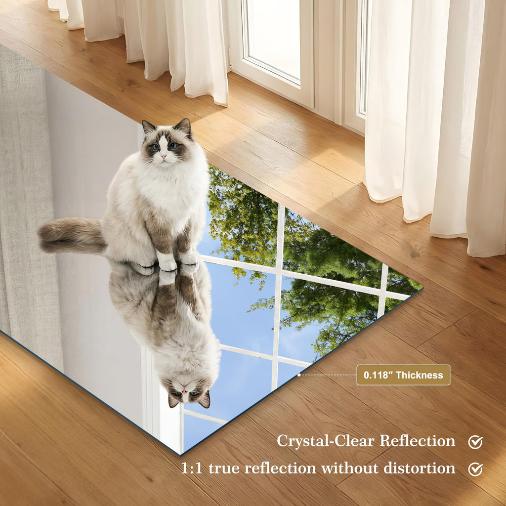 Large Frameless Mirror, 36x36 Inch Square Bathroom Vanity Mirror for Over Sink, Upgraded Shatterproof Unframed Design