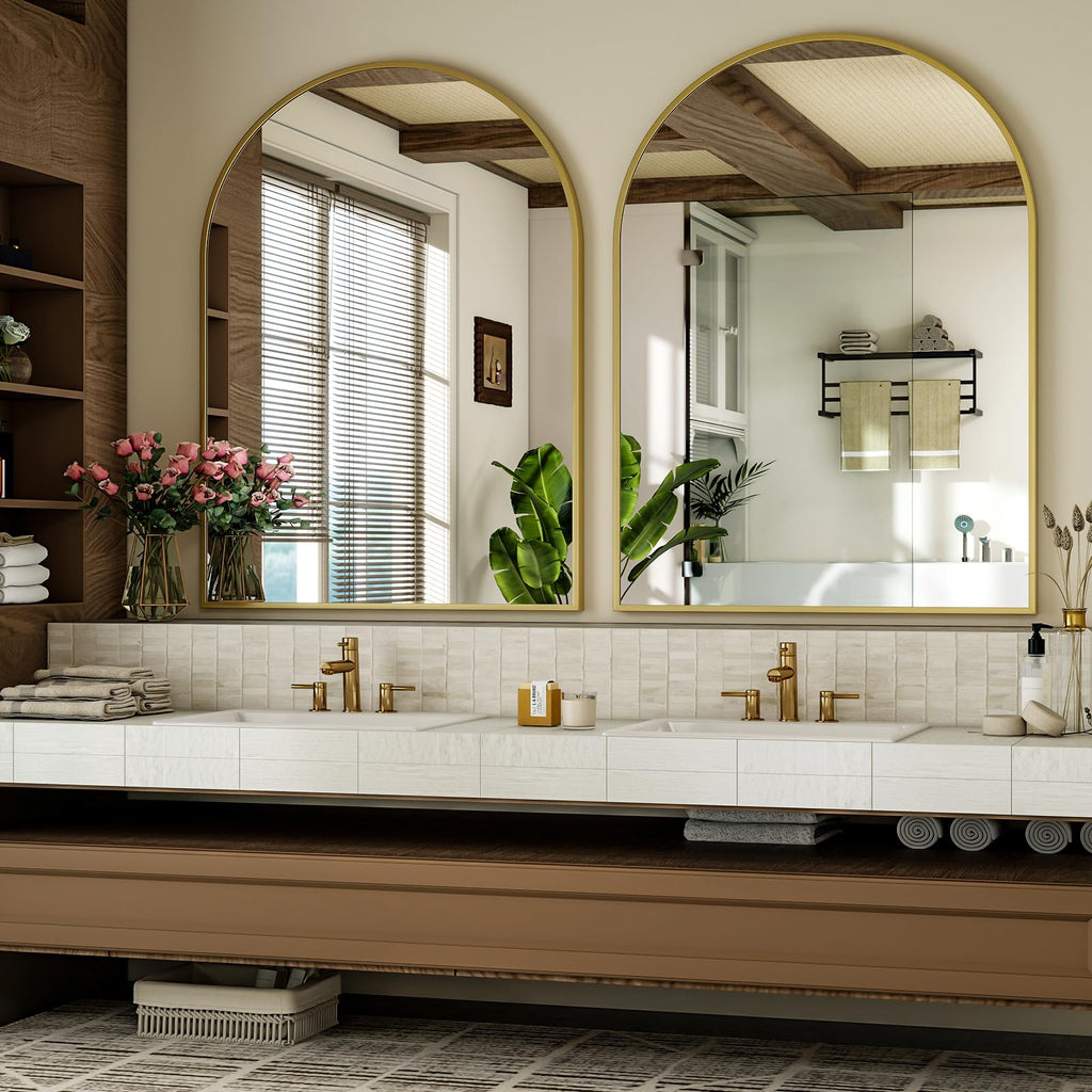 Arch Bathroom Mirror, 24x36 Inch - Wall Mounted Vanity Mirror with Aluminum Alloy Frame - Ideal, and Entryway
