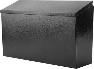 Locking Wall Mount Mailbox, Stainless Steel Mailboxes with Secure Key Lock and Newspaper Compartment, HPB2203 Silver