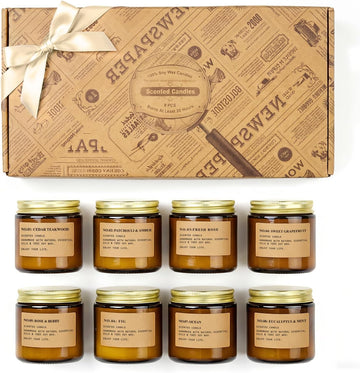 Scented Candles,8 Pack Soy Wax Candle Set,Scented Candles Gift Set - Set of 8