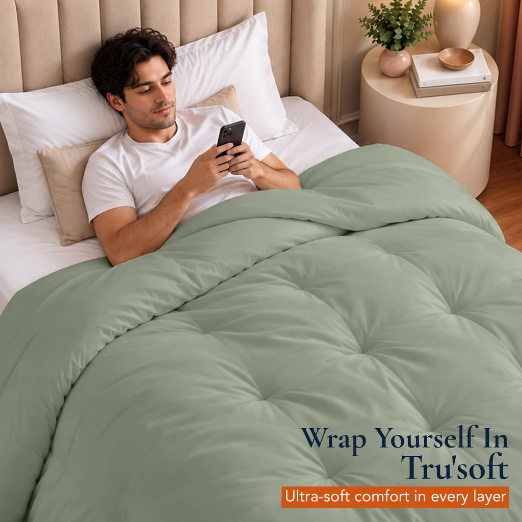 Twin Duvet Insert, Sage Green, Comforter, 64 x 88 Inches