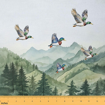 Mallard Duck Fabric by The Yard Hunting and Fishing Upholstery Fabric Rustic Farmhouse Indoor Decor for DIY Sewing
