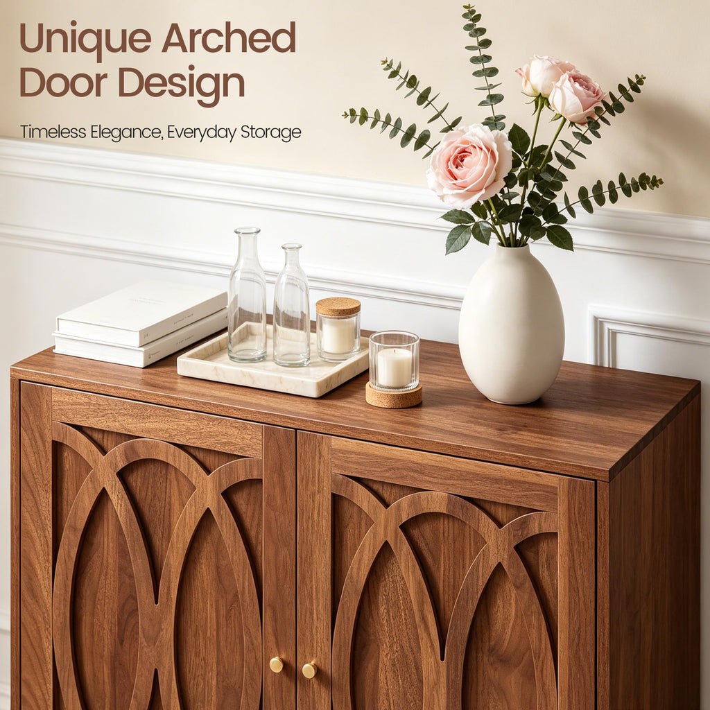 31.5" Mid Century Modern Sideboard Buffet Cabinet with Storage