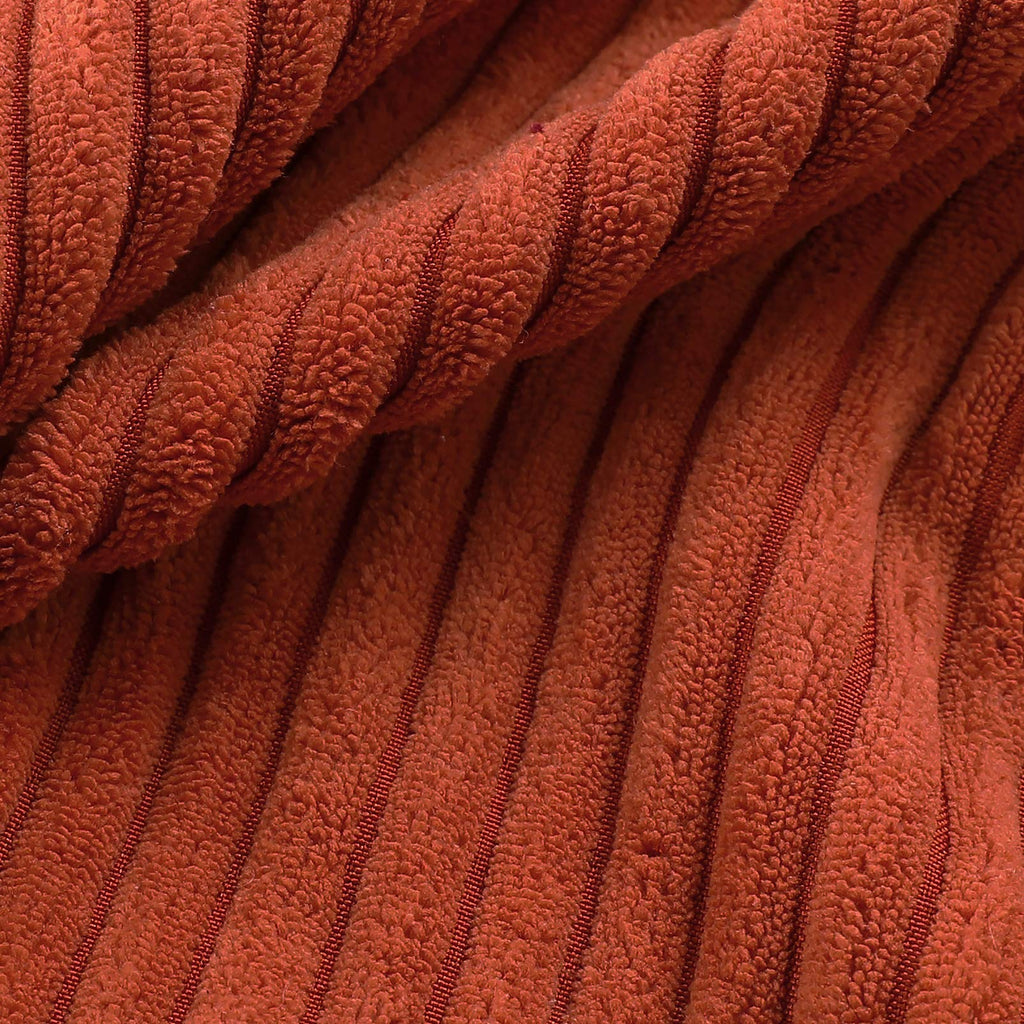 Burnt Orange Striped Corduroy Throw Pillow Covers 18x18 Pack of 2