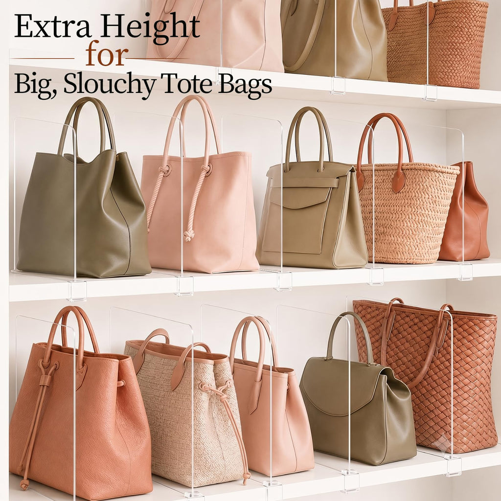 Shelf Dividers Purse Organizer for Closet: 11" Tall (Extra Tall)
