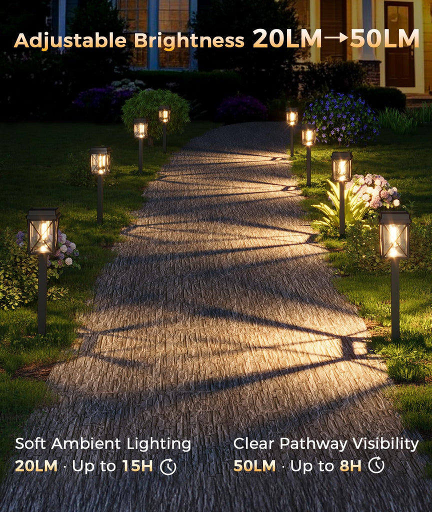 Solar Pathway Lights Outdoor, 6 Pack Bright Solar Garden Lights