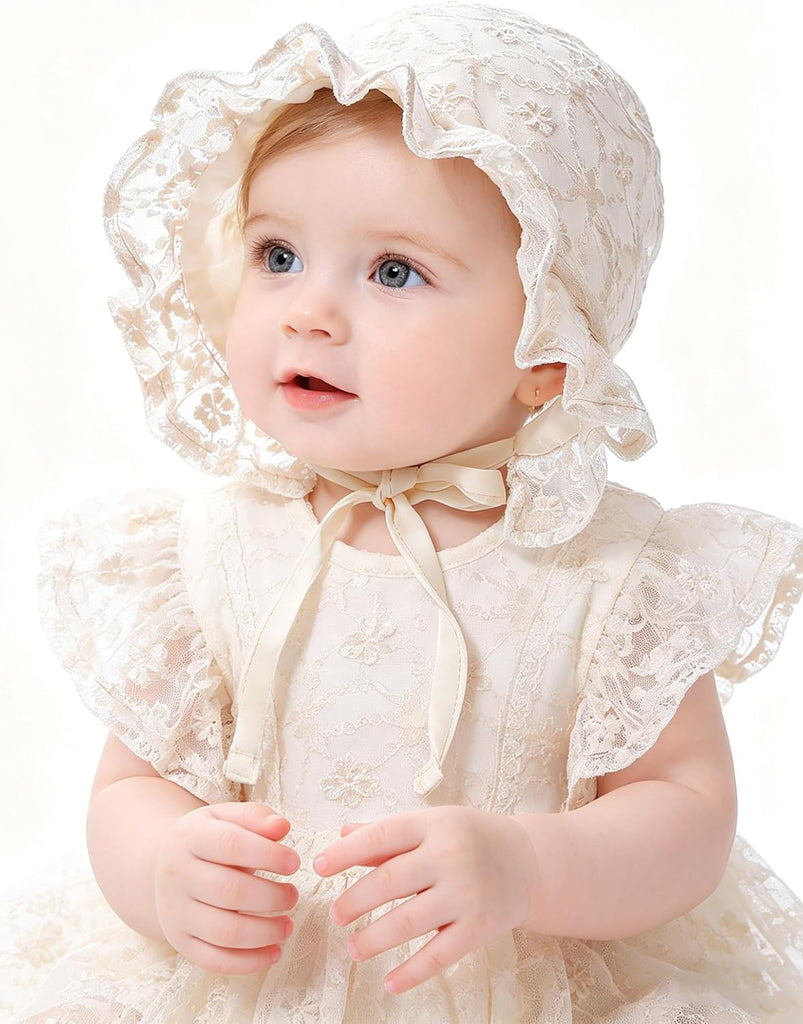 Baby Girls Boys-Bonnet-Infant-Double Layer-Sun Hat-Toddlers-Lace Court Cap