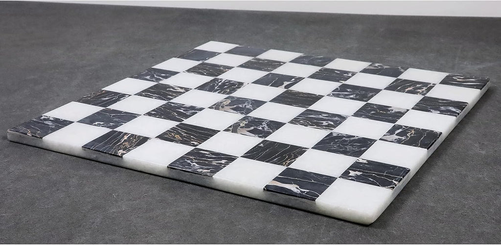 15'' Borderless Marble Stone Luxury Chess Board - Black and White Stone