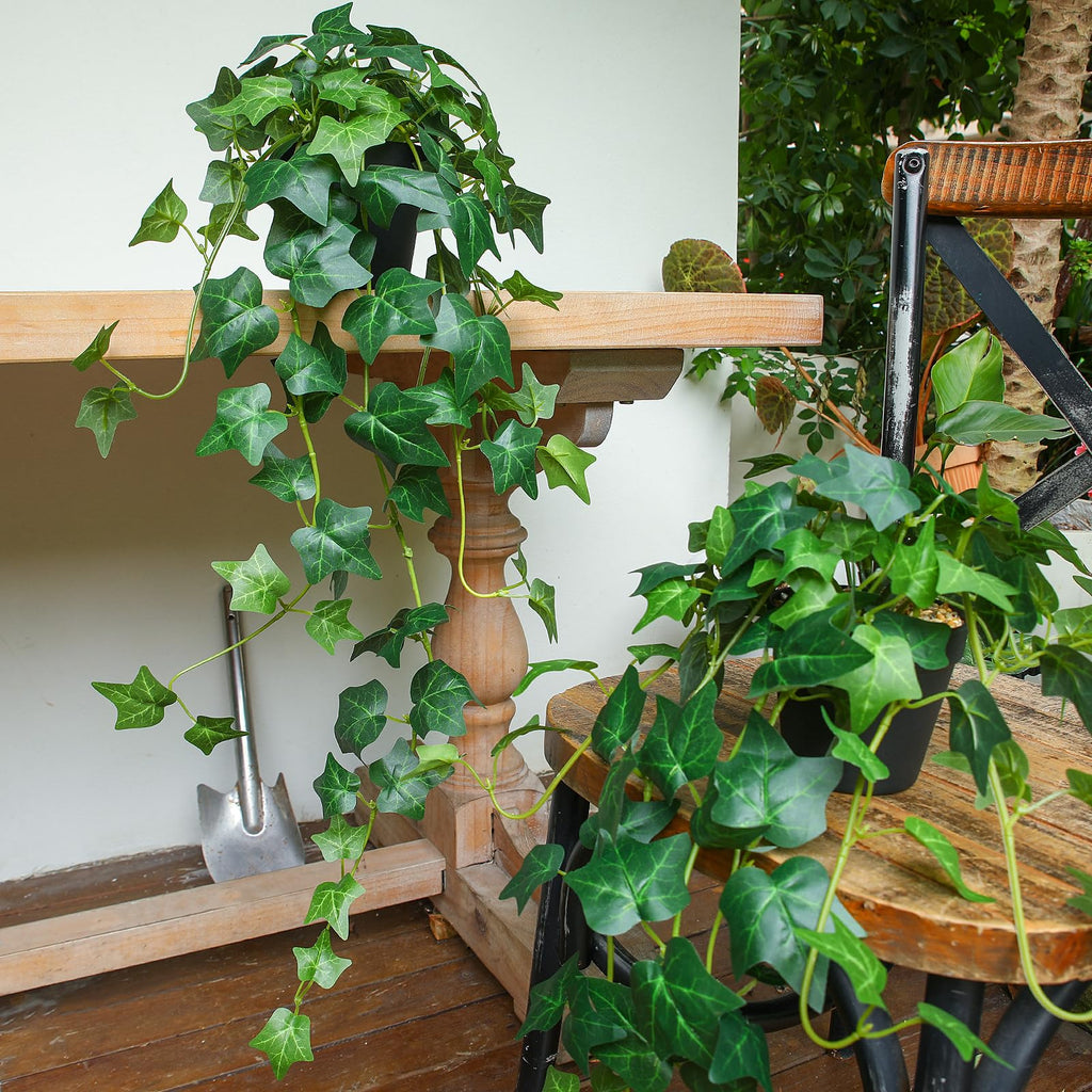 Fake English Ivy Artificial Plants with Pots - Realistic Artificial Silk Ivy Vines, Faux Plants Indoor Home Decor