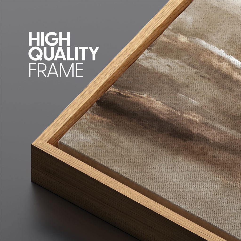 Large Framed Canvas Print Wall Art Earthy Landscape Warm, Abstract Earth Tones Fine Art Illustrations Decorative