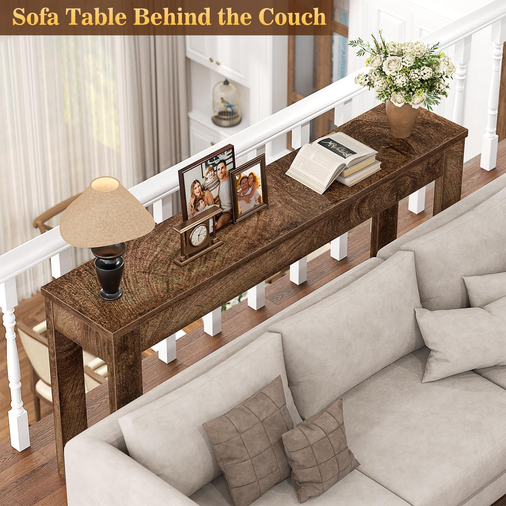 Console Table, 47" Farmhouse Sofa Tables Narrow Long
