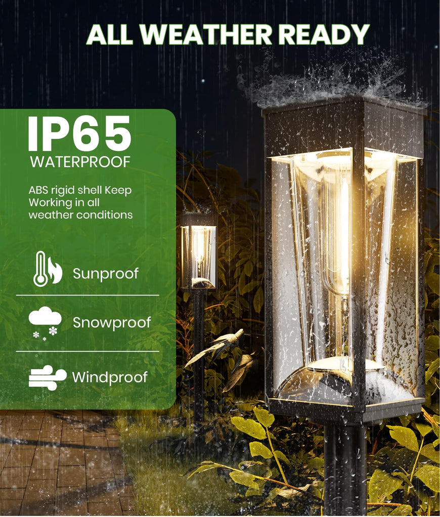 Solar Landscape Lights, 4 Pack, 2 Color Modes, IP65