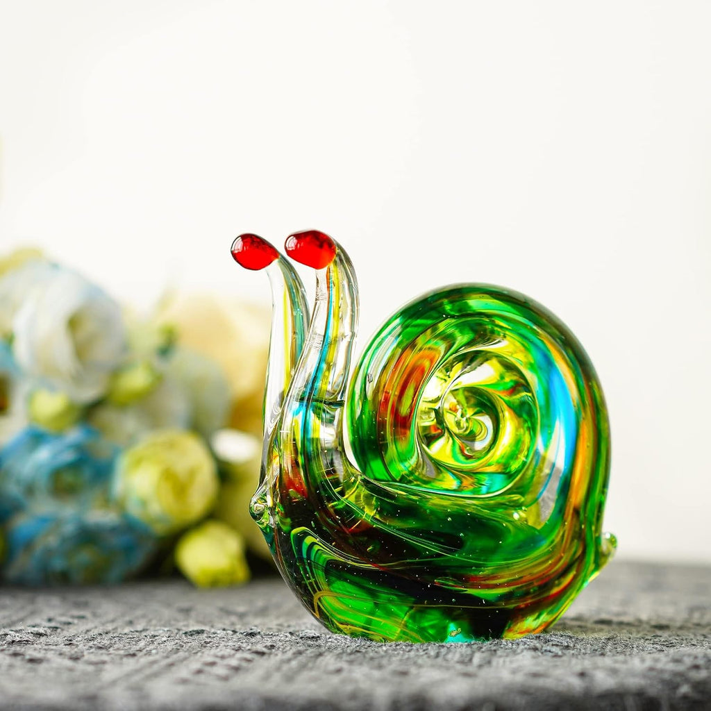 4.4inch Blown Glass Snail Figurine Collectibles
