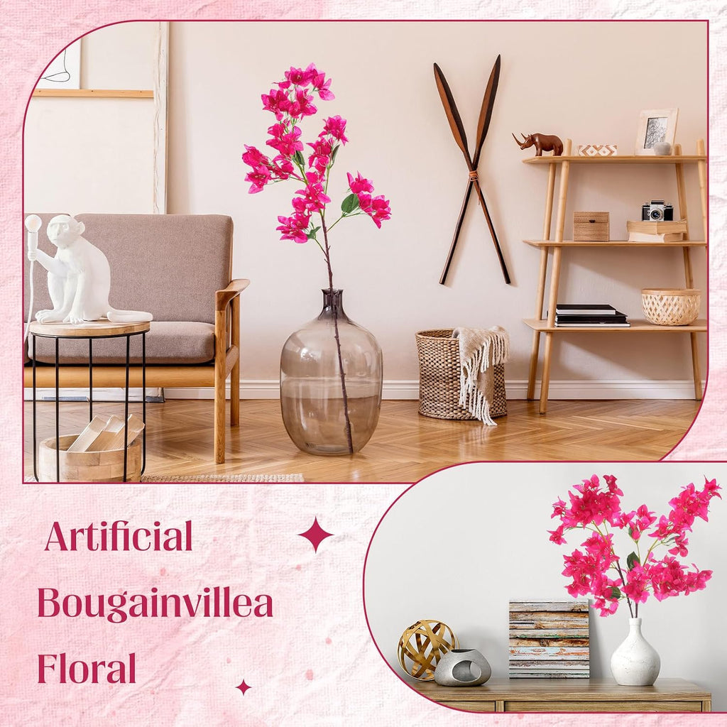 Artificial Bougainvillea Bulk Silk Flower, Rose Red - Set of 16