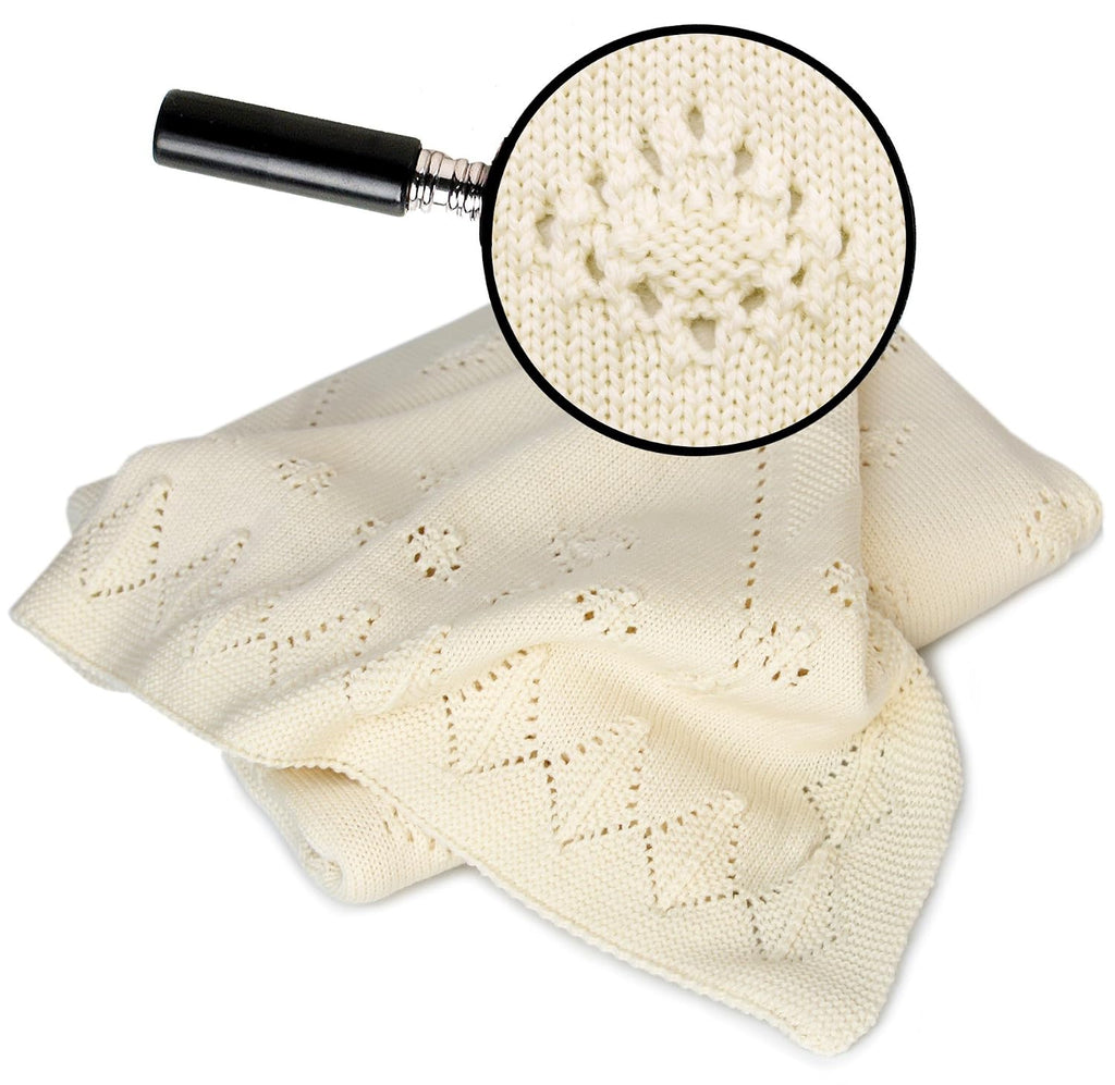 Baby Blanket 100% Organic Extra Fine Merino Wool (35.5 inch x 31.5 inch). Made in Germany.