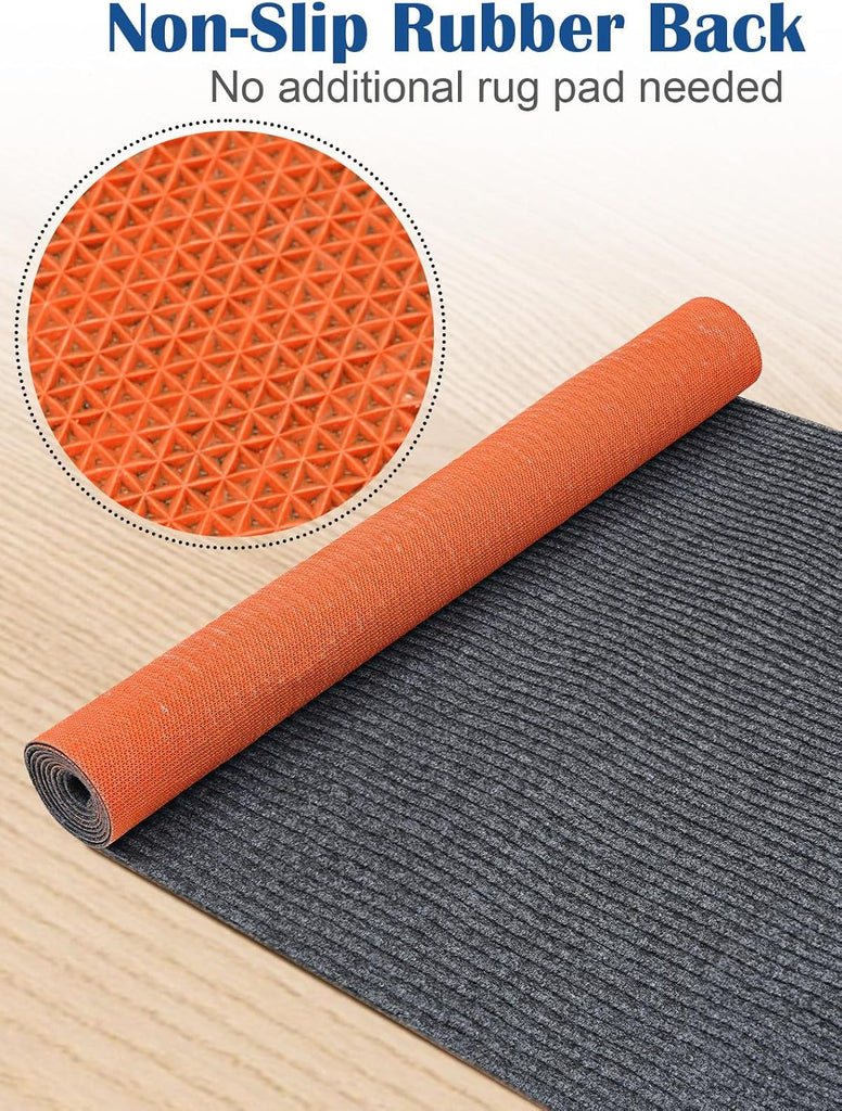 3X10ft Runner Rugs with Rubber Backing, Non Slip Indoor Outdoor Carpet Runner Custom Size Floor Mat,Washable Area