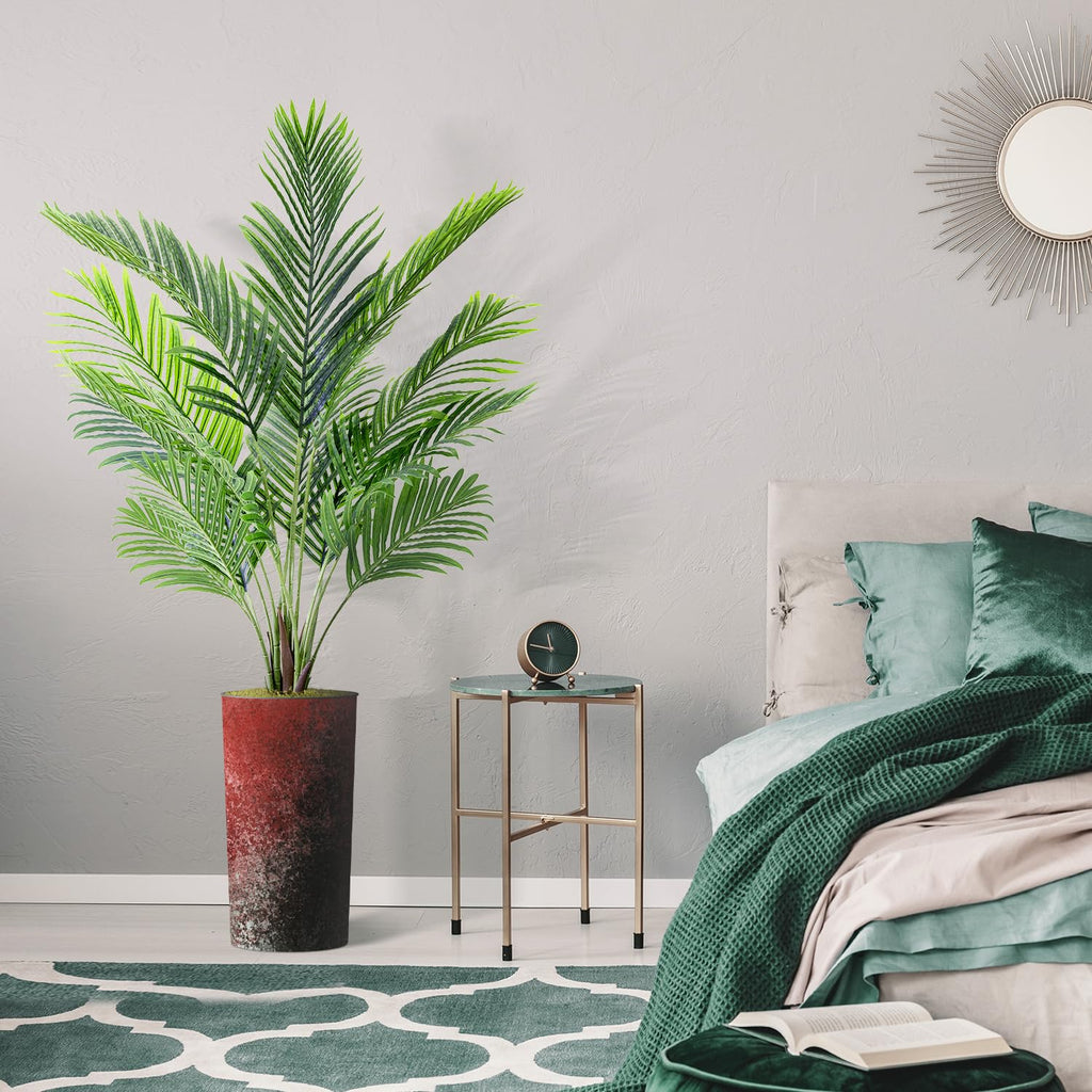 Artificial Tree in Modern Planter, Fake Areca Tropical Palm Silk Tree for Indoor and Outdoor Home Decoration - 66"