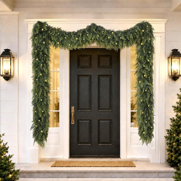 18FT Pre-Lit Christmas Garland, Realistic Artificial Cedar Garland, 1 Pc