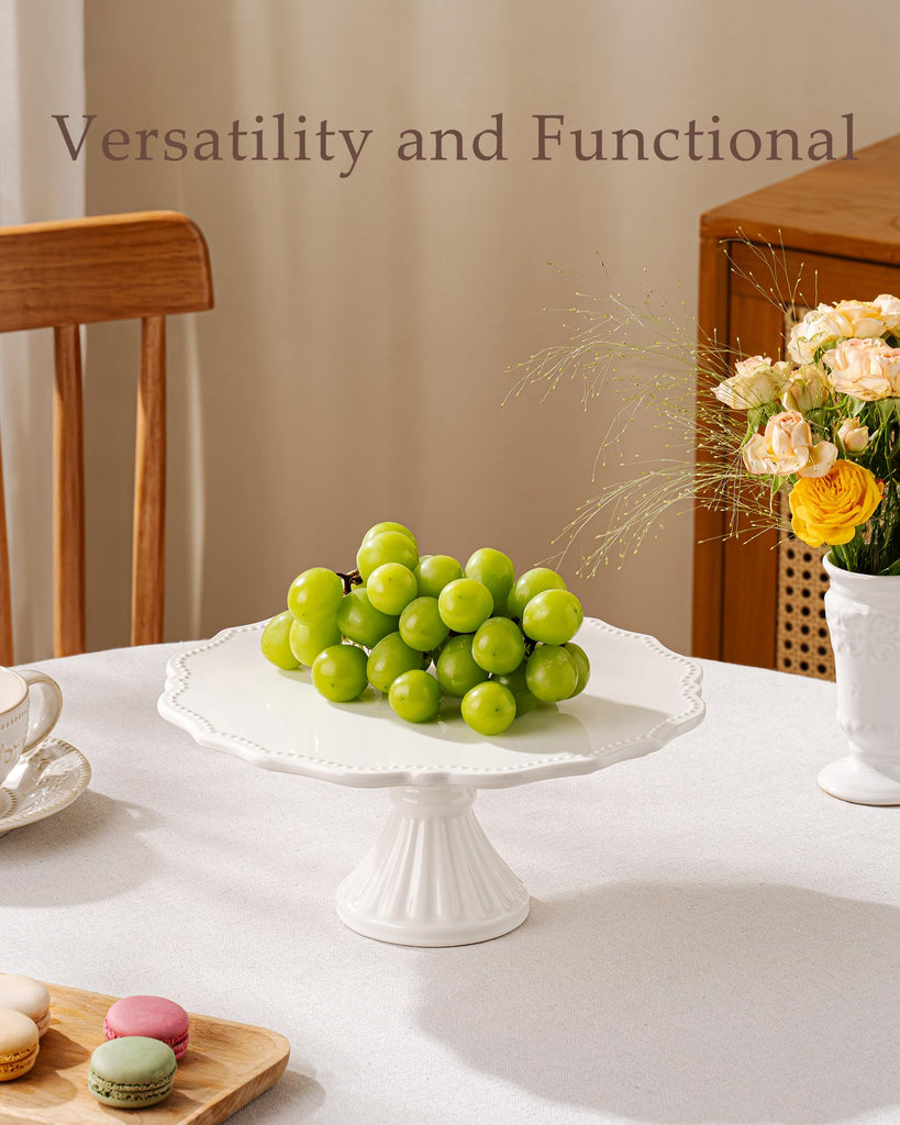 10 Inch Cake Stand, Relief Round Dessert Cake Stand for 8 Inch Cake