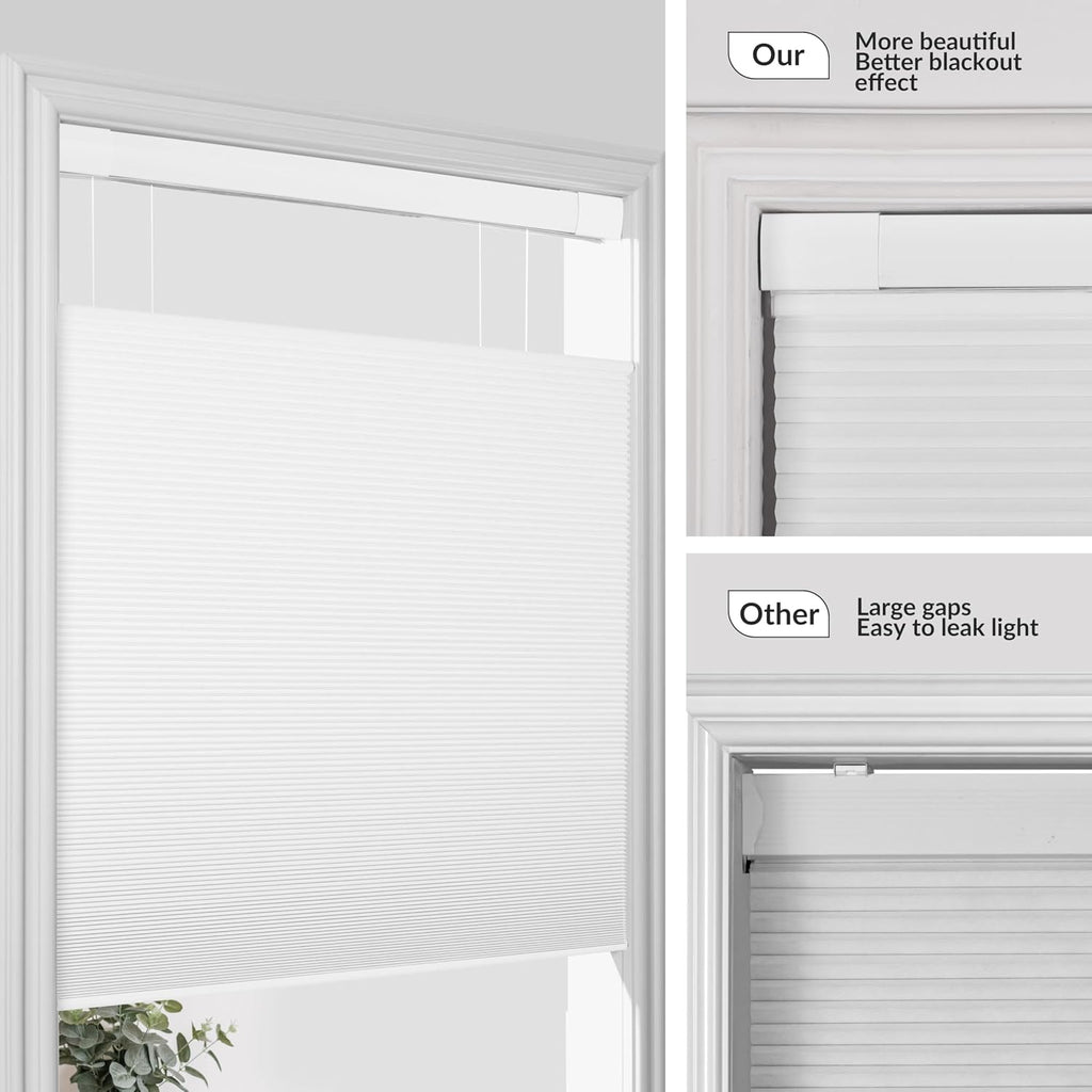 Top Down Bottom Up Cordless Cellular Shades No Tools No Drill Honeycomb Blinds for Windows Shades for Indoor Windows