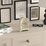 Bistro Mantel Clock - Small Classic Arch top Carriage Clock Design - Pale Cream - Contemporary Classic Style for Mantel, Desk, Table,...