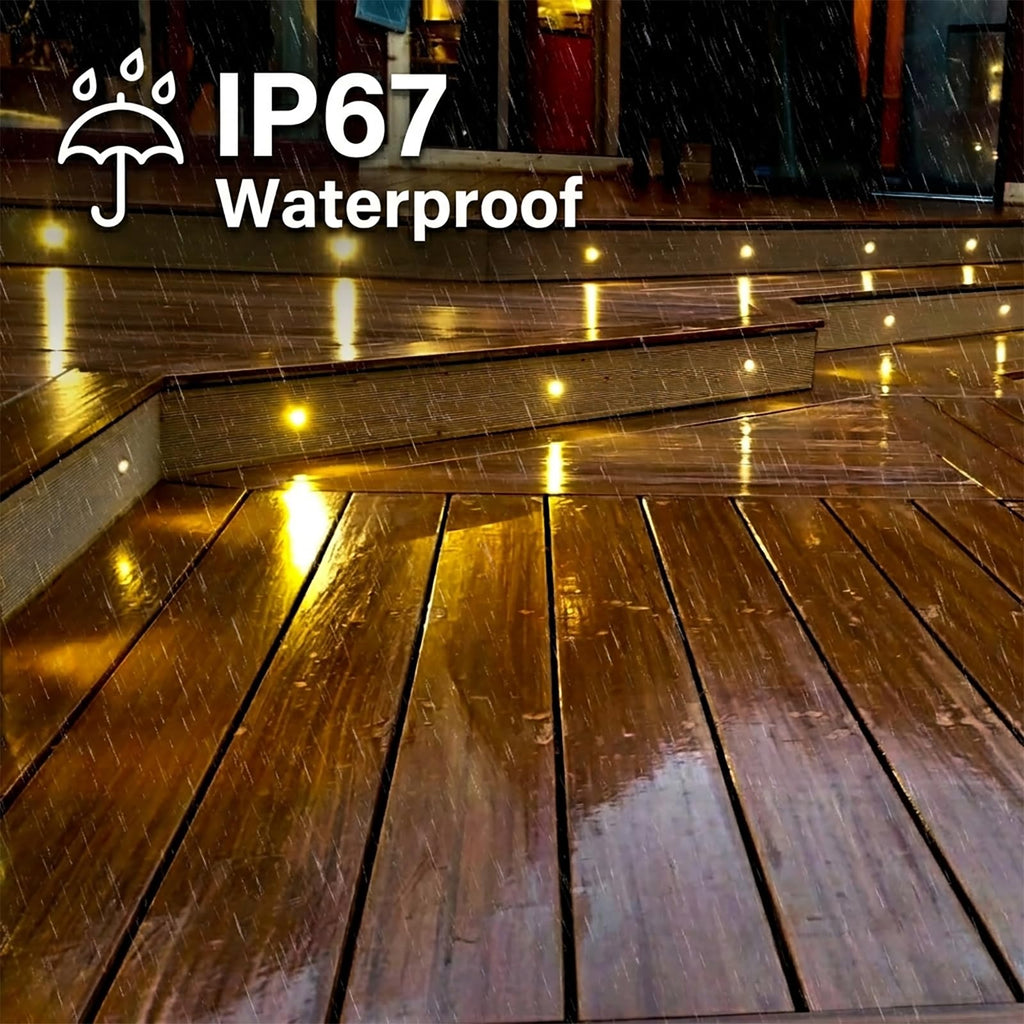 LED Deck Light Kits Warm White, 1.22" Recessed Step Light 16 Pack