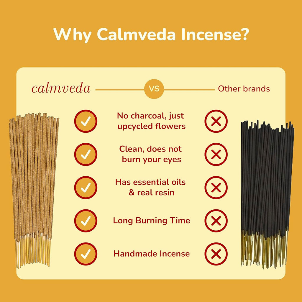 Natural Incense Sticks Variety Pack - (5 Variants) Charcoal Free Inscents-Sticks, Made from Upcycled Flowers | Sacred - Set of 60