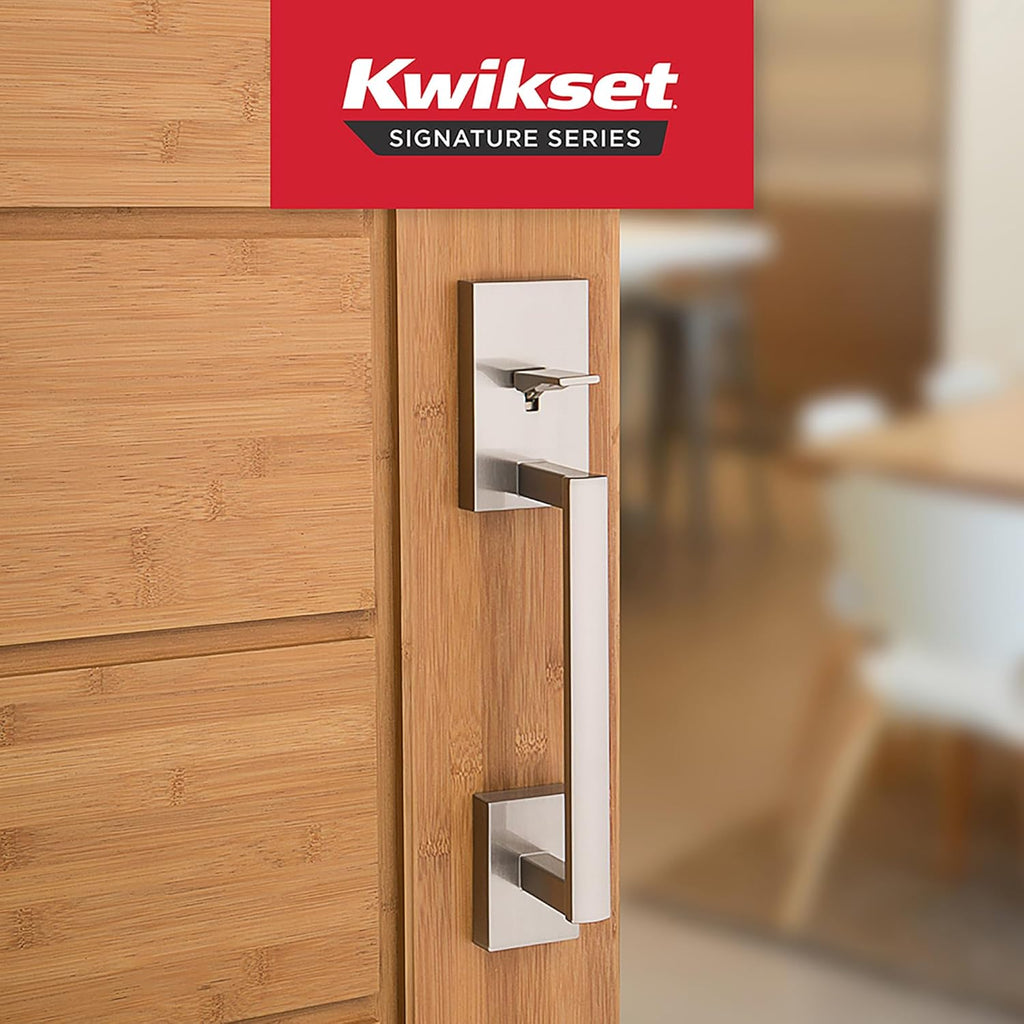 San Clemente Front Door Handle No Lock, Entry Handleset Exterior with Interior Reversible Handed Lever, Non-Locking - Door Handleset