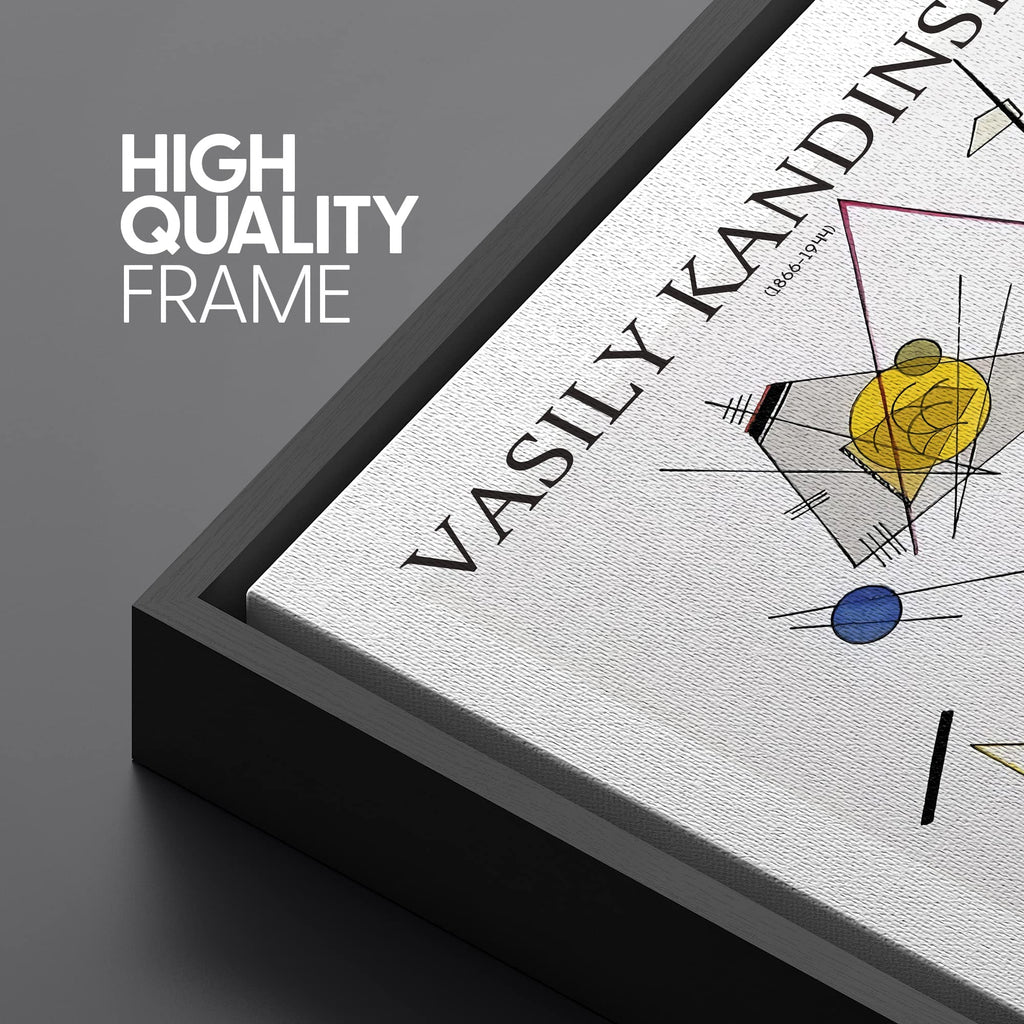 Framed Canvas Print Wall Art Kandinsky Geometric Polygons Block Abstract Shapes Illustrations Fine Art Contemporary
