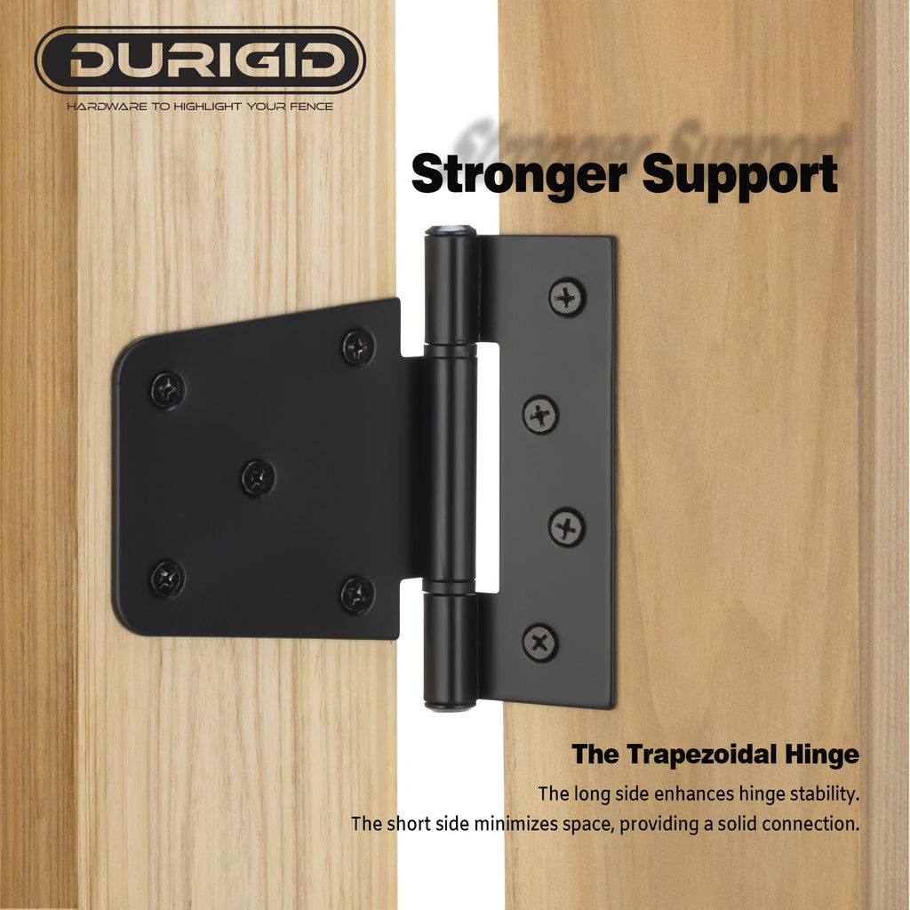 2 Pack 3-1/2 Inch Shed Door Hinges Gate Hinges, Gate Hinges Heavy Duty for Wood Fence Barn Door, Offset Screw Holes