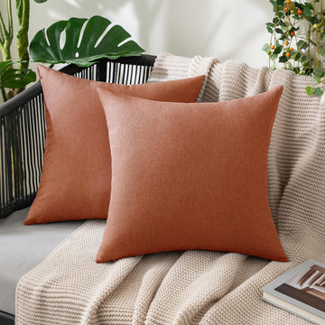Decorative Outdoor Pillow Covers Fall 16x16 Rust