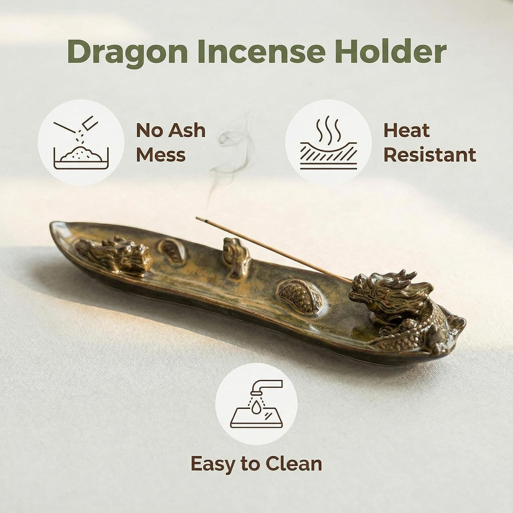Chinese Dragon Ceramic Incense Holder for Sticks
