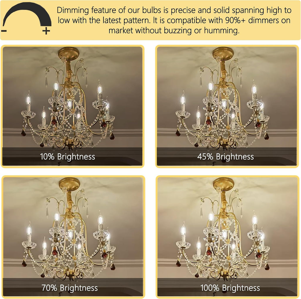 E12 Incandescent Candelabra Light Bulbs 40Watt Warm White 2700K